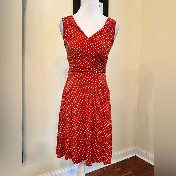 Boden Dresses & Skirts - Boden Red and White Polka Dot Midi Dress‎